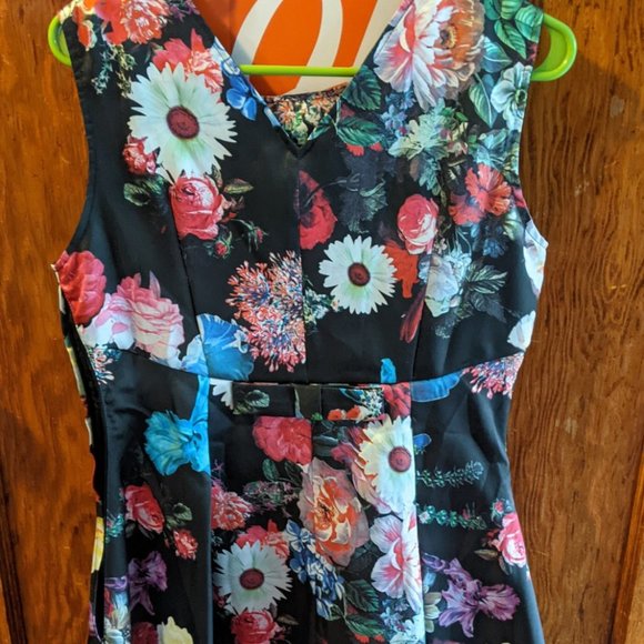 Brand: Jolie Moi, Size: 14, Color: Black with Multi Floral - Picture 2 of 3